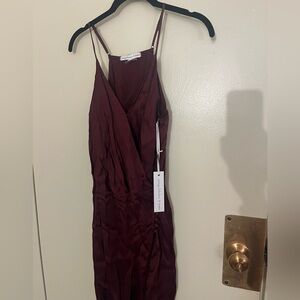 Young fabulous & broke wrap mini satin dress